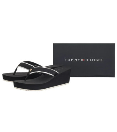 Tommy Hilfiger Wedge Beach Sandal Black FW0FW08738 BDS (TH1353-b) batai