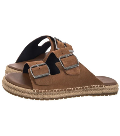 Tommy Hilfiger Flex Jutte Hilfiger Suede Sandal Fudge Brown FM0FM05503 GQM (TH1361-a) slippers