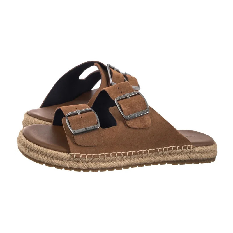 Tommy Hilfiger Flex Jutte Hilfiger Suede Sandal Fudge Brown FM0FM05503 GQM (TH1361-a) šlepetės