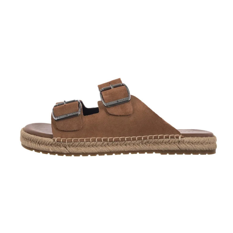 Tommy Hilfiger Flex Jutte Hilfiger Suede Sandal Fudge Brown FM0FM05503 GQM (TH1361-a) čības