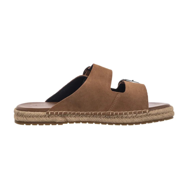 Tommy Hilfiger Flex Jutte Hilfiger Suede Sandal Fudge Brown FM0FM05503 GQM (TH1361-a) slippers
