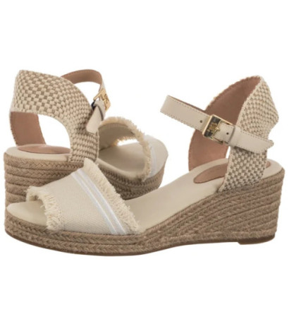 Tommy Hilfiger Fringe Canvas Medium Wedge Muslin FW0FW08879 ACJ (TH1359-a) sandalai