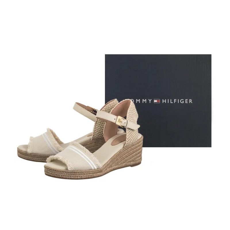 Tommy Hilfiger Fringe Canvas Medium Wedge Muslin FW0FW08879 ACJ (TH1359-a) sandals