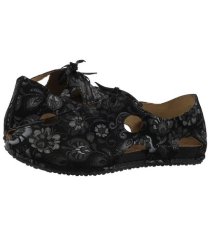 Maciejka Czarne/Kwiaty 06431-38/00-6 (MA1402-a) sandalai