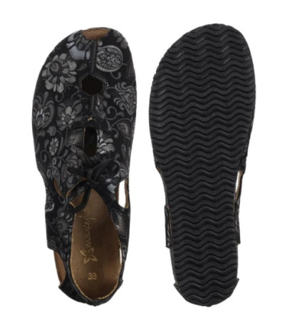 Maciejka Czarne/Kwiaty 06431-38/00-6 (MA1402-a) sandalai