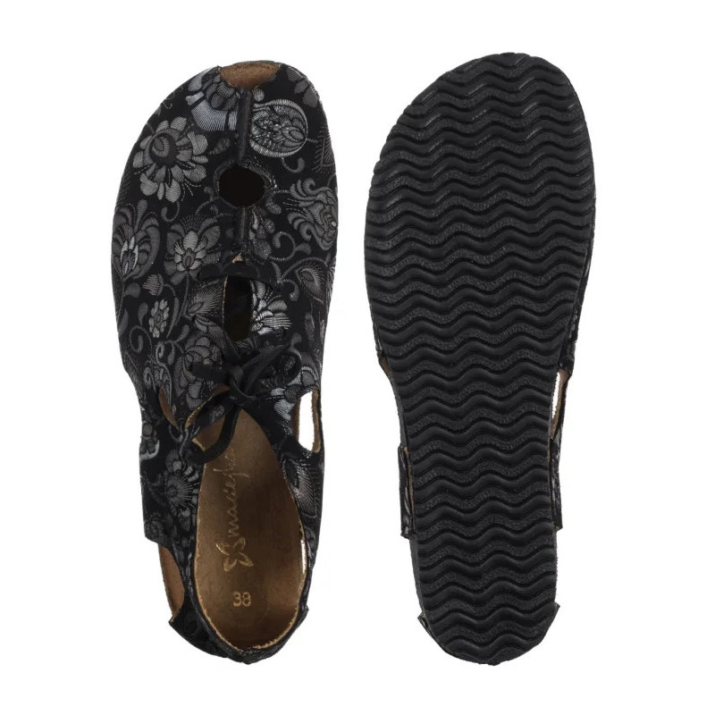 Maciejka Czarne/Kwiaty 06431-38/00-6 (MA1402-a) sandalai