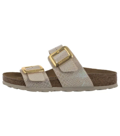 Birkenstock Sydney Cushion Buckle Shiny Snake Cream 1030258 (BK314-a) Sieviešu apavi/Flip Flops