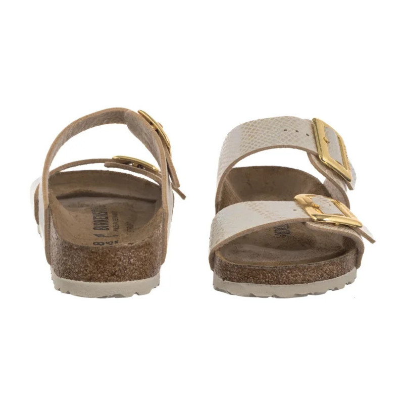 Birkenstock Sydney Cushion Buckle Shiny Snake Cream 1030258 (BK314-a) Sieviešu apavi/Flip Flops