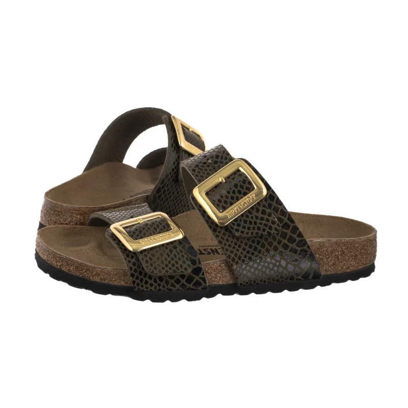 Birkenstock Sydney Cushion Buckle SYN Shiny Snake Sage 1030888 (BK314-b) Sieviešu apavi/Flip Flops