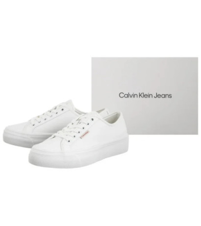 Calvin Klein Vulc Flatform Lth Bright White YW0YW01886 YAF (CK679-a) sports Shoes