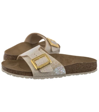 Birkenstock Catalina Cushion Buckle Shiny Snake Cream 1030360 (BK317-a) Women's Shoes/Flip Flops