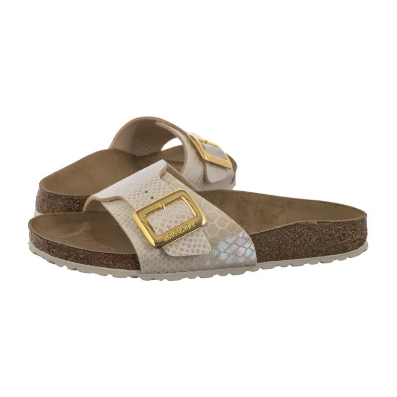 Birkenstock Catalina Cushion Buckle Shiny Snake Cream 1030360 (BK317-a) Women's Shoes/Flip Flops