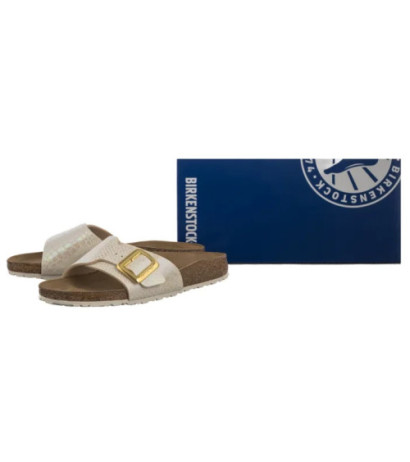 Birkenstock Catalina Cushion Buckle Shiny Snake Cream 1030360 (BK317-a) Moteriški batai/šlepetės