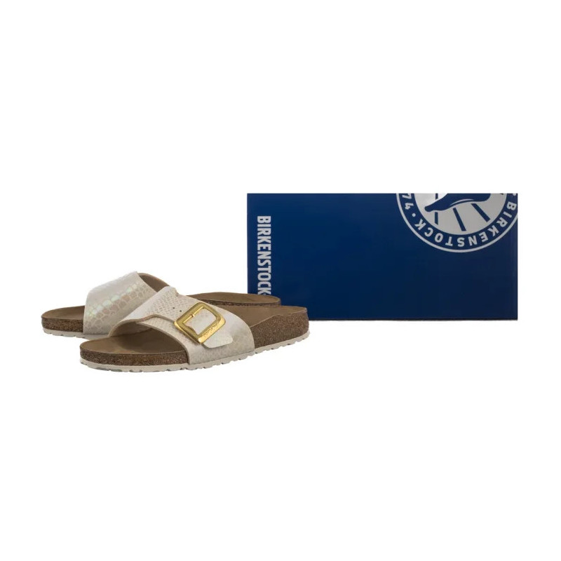 Birkenstock Catalina Cushion Buckle Shiny Snake Cream 1030360 (BK317-a) Women's Shoes/Flip Flops