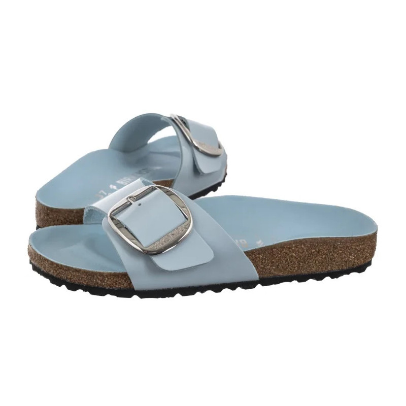 Birkenstock Madrid Big Buckle Baby Blue High Shine 1030364 (BK238-h) Women's Shoes/Flip Flops
