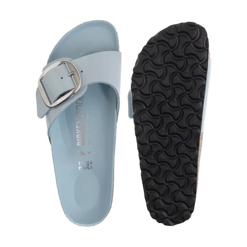 Birkenstock Madrid Big Buckle Baby Blue High Shine 1030364 (BK238-h) Women's Shoes/Flip Flops