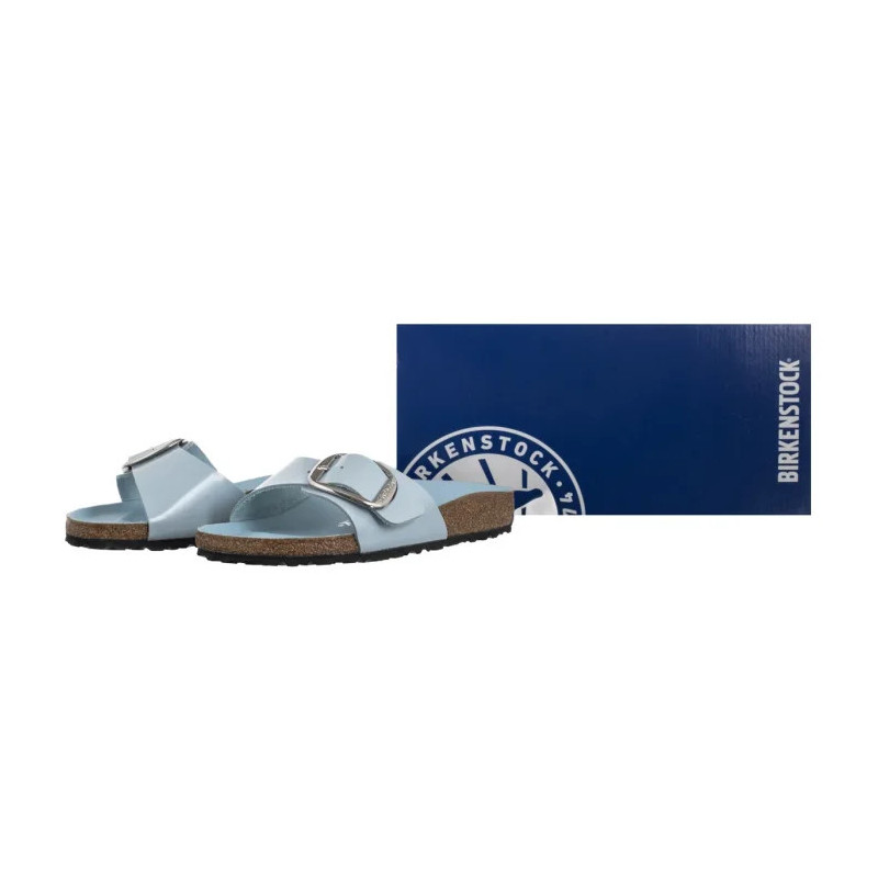 Birkenstock Madrid Big Buckle Baby Blue High Shine 1030364 (BK238-h) Women's Shoes/Flip Flops