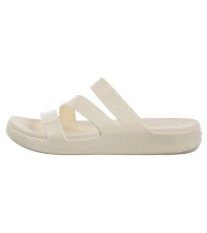 Crocs Getaway Patent Strappy Chalk 211296-0WV (CR395-a) Women's Shoes/Flip Flops