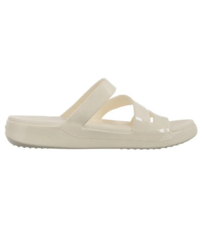 Crocs Getaway Patent Strappy Chalk 211296-0WV (CR395-a) Women's Shoes/Flip Flops