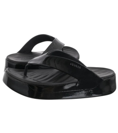 Crocs Getaway Platform Patent Flip Black 211478-001 (CR396-a) shoes