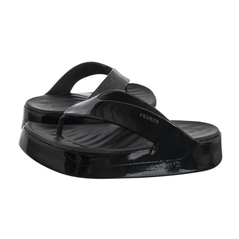 Crocs Getaway Platform Patent Flip Black 211478-001 (CR396-a) kurpes