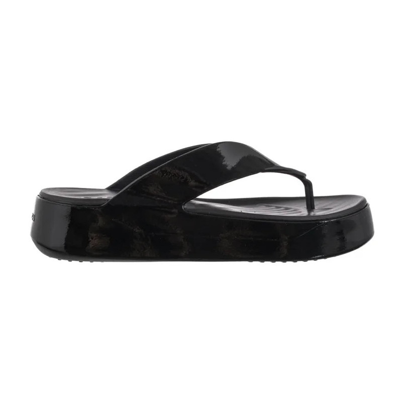 Crocs Getaway Platform Patent Flip Black 211478-001 (CR396-a) shoes