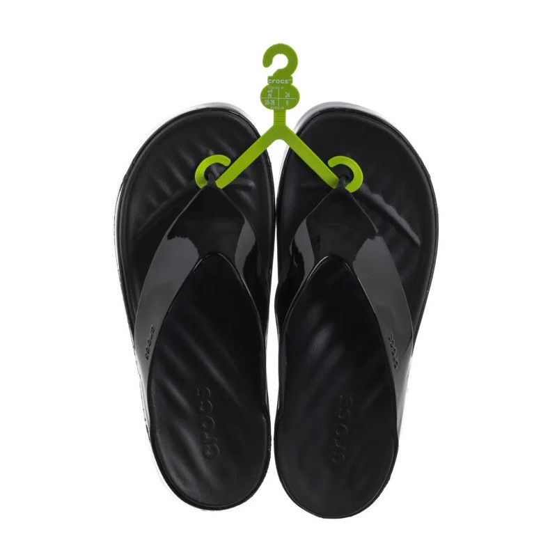 Crocs Getaway Platform Patent Flip Black 211478-001 (CR396-a) kurpes