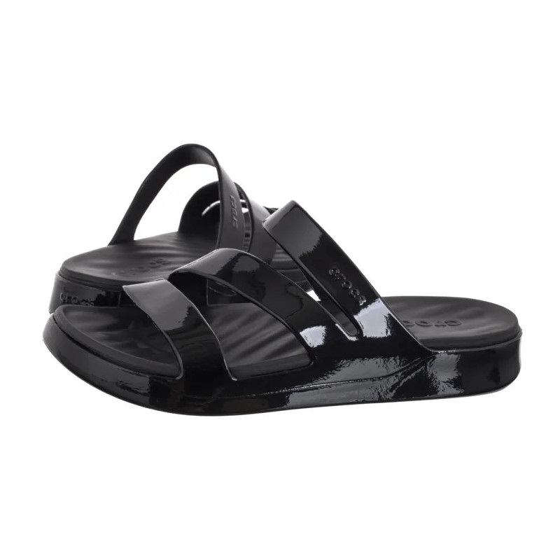 Crocs Getaway Patent Strappy Black 211296-001 (CR395-b) Moteriški batai/šlepetės