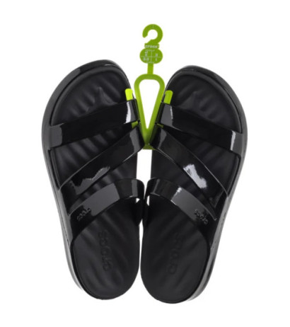 Crocs Getaway Patent Strappy Black 211296-001 (CR395-b) Women's Shoes/Flip Flops