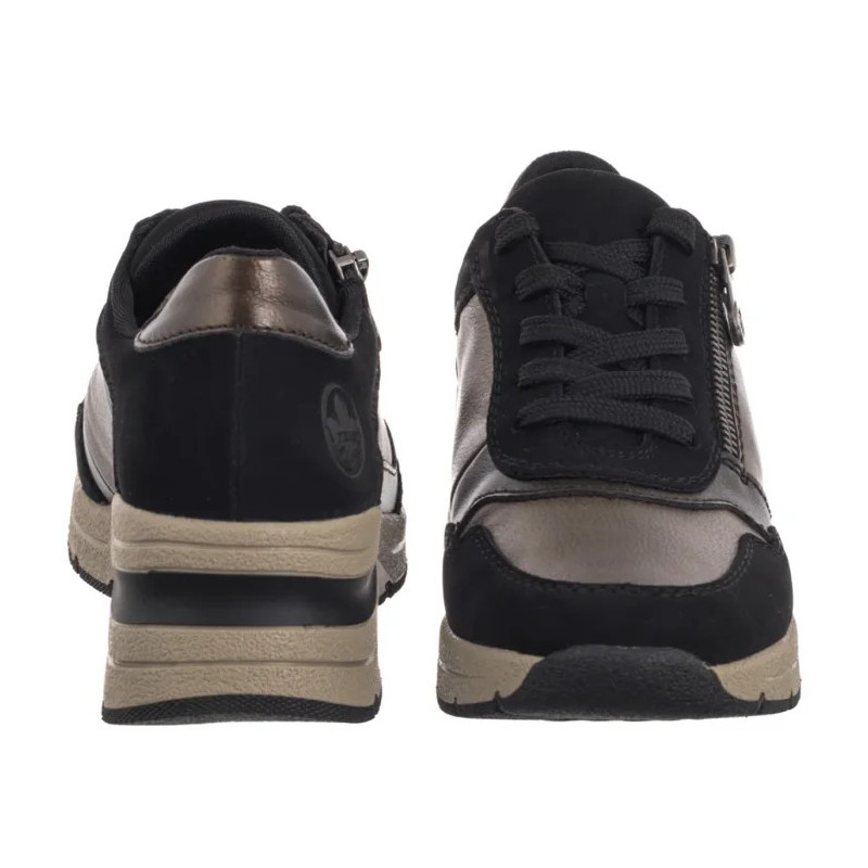 Rieker Czarne/Złote N9301-91 Beige Combination (RI277-a) kurpes