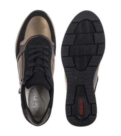 Rieker Czarne/Złote N9301-91 Beige Combination (RI277-a) kurpes