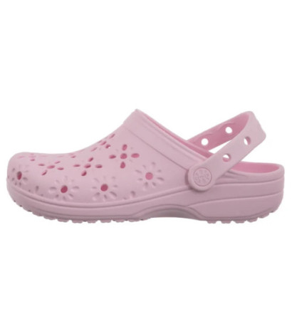 Crocs Classic Floral Cut Out Clog Pink Milk 210943-6ZW (CR345-b) Women's Shoes/Flip Flops