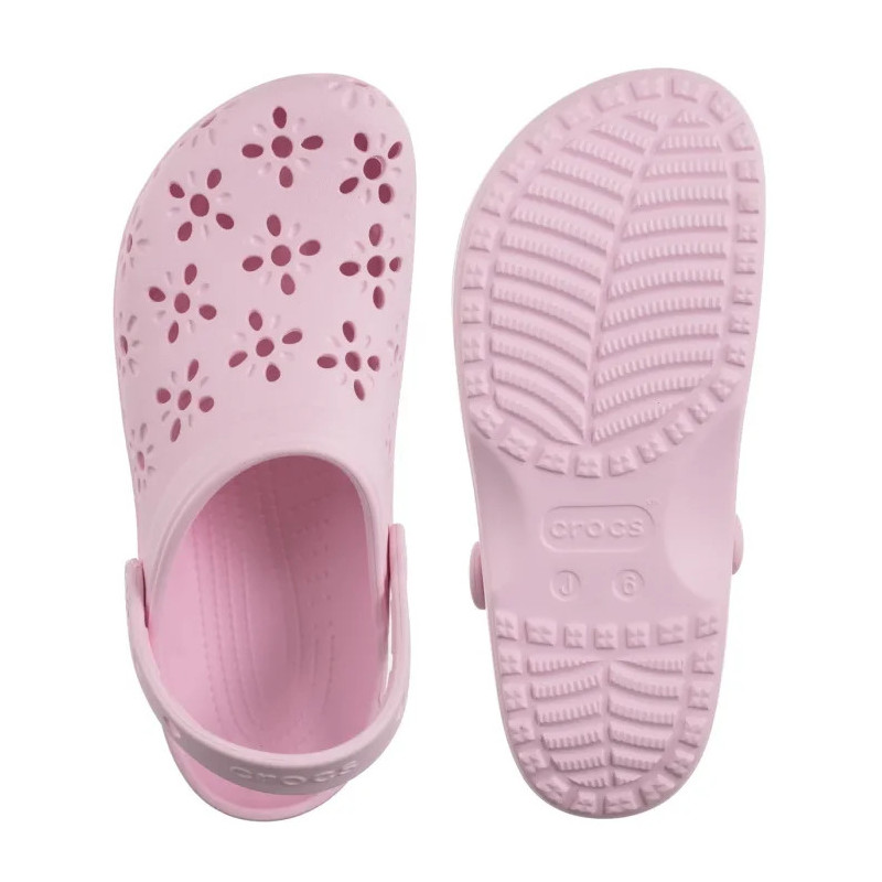 Crocs Classic Floral Cut Out Clog Pink Milk 210943-6ZW (CR345-b) Sieviešu apavi/Flip Flops