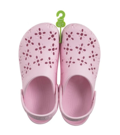 Crocs Classic Floral Cut Out Clog Pink Milk 210943-6ZW (CR345-b) Sieviešu apavi/Flip Flops