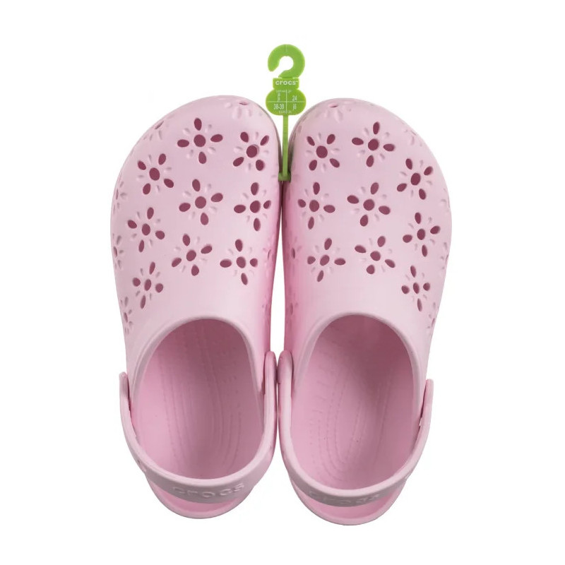 Crocs Classic Floral Cut Out Clog Pink Milk 210943-6ZW (CR345-b) Moteriški batai/šlepetės