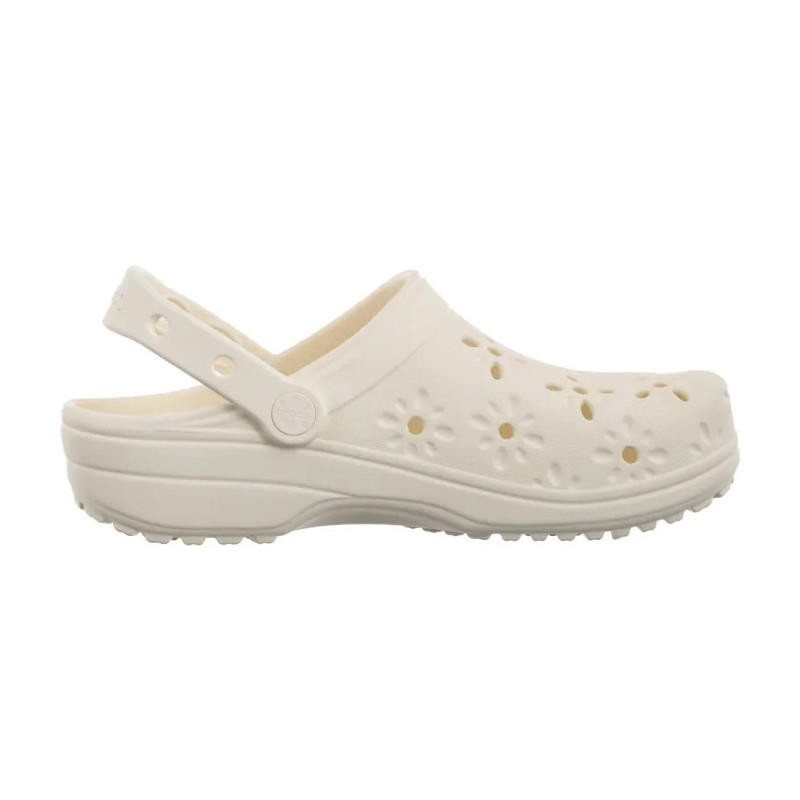 Crocs Classic Floral Cut Out Clog Chalk 210927-0WV (CR389-b) Sieviešu apavi/Flip Flops