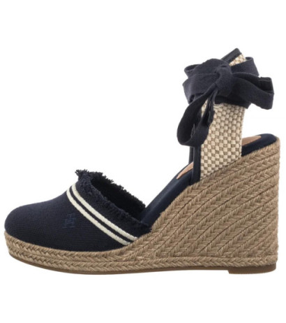Tommy Hilfiger Fringe Canvas High Wedge Space Blue FW0FW08878 DW6 (TH1358-a) batai