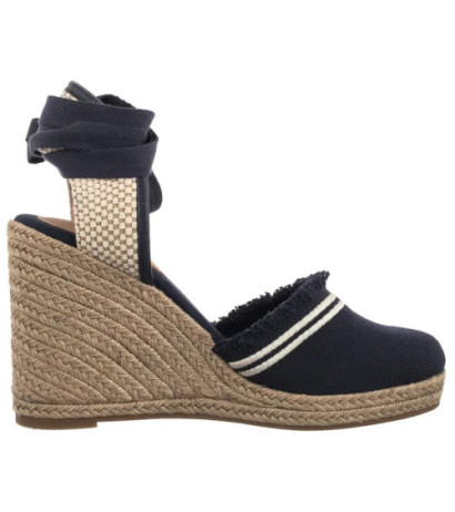Tommy Hilfiger Fringe Canvas High Wedge Space Blue FW0FW08878 DW6 (TH1358-a) batai