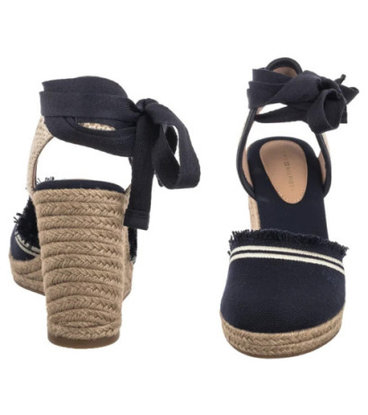 Tommy Hilfiger Fringe Canvas High Wedge Space Blue FW0FW08878 DW6 (TH1358-a) batai