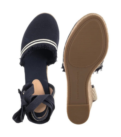 Tommy Hilfiger Fringe Canvas High Wedge Space Blue FW0FW08878 DW6 (TH1358-a) shoes
