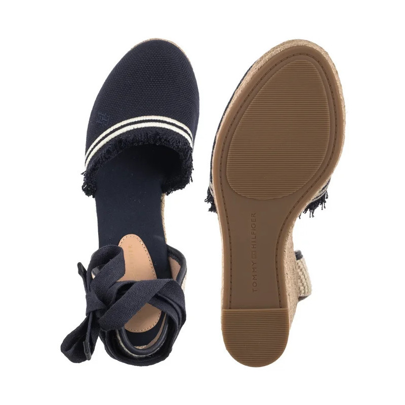 Tommy Hilfiger Fringe Canvas High Wedge Space Blue FW0FW08878 DW6 (TH1358-a) batai