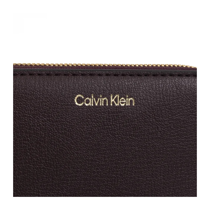 Calvin Klein Foil Logo Medium Zip Around Fudge/Espresso LV04F1091G 33A (CK683-b) käekott