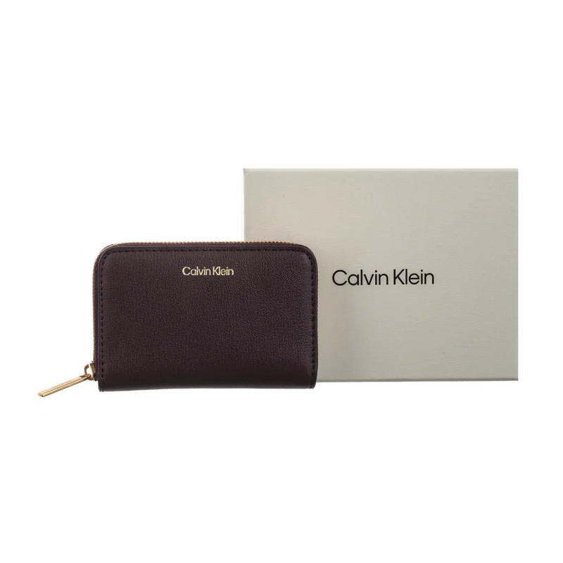 Calvin Klein Foil Logo Medium Zip Around Fudge/Espresso LV04F1091G 33A (CK683-b) käekott