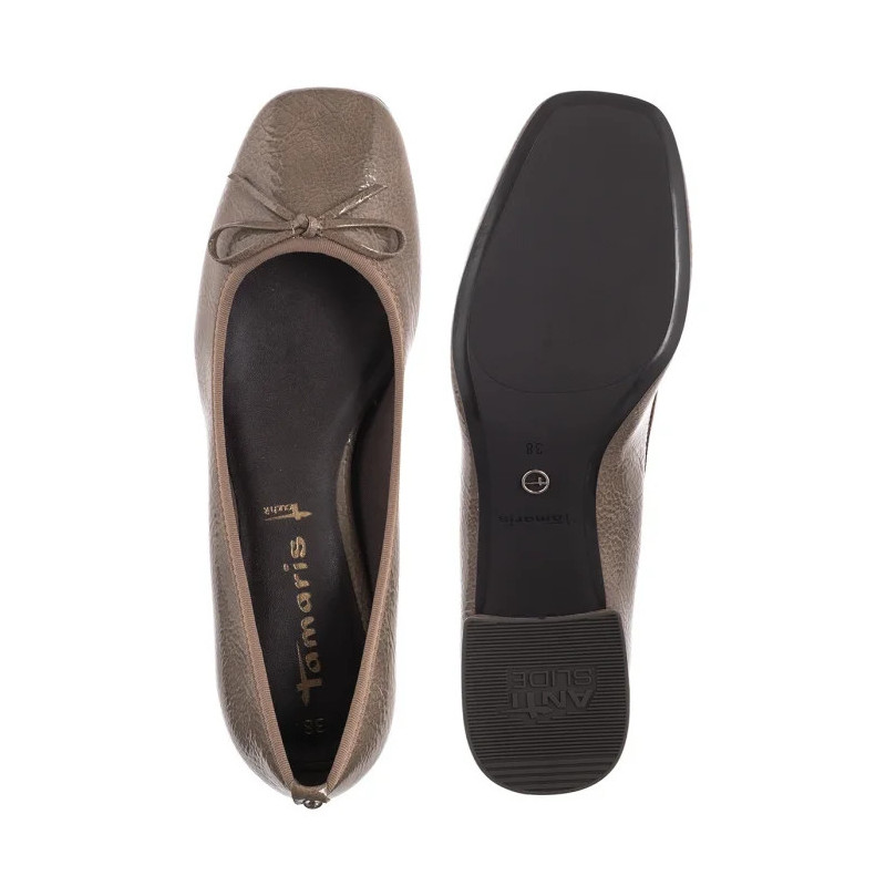 Tamaris Beżowe Lakierowane 1-22301-43 341 Taupe (TM554-a) kurpes