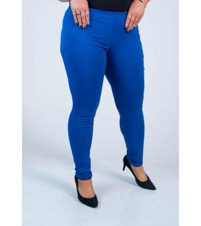 Long stretch pants with a raised waist BENGALINY 07 K22 Cornflower