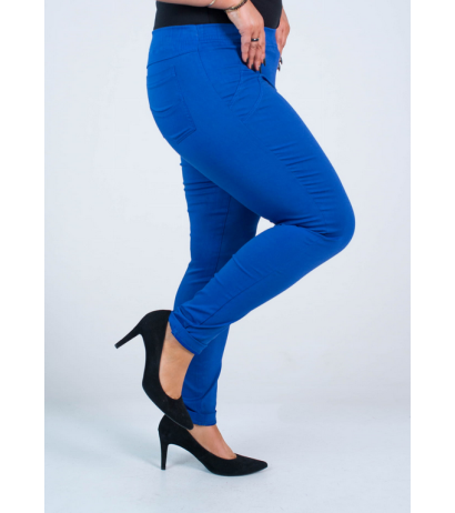 Long stretch pants with a raised waist BENGALINY 07 K22 Cornflower