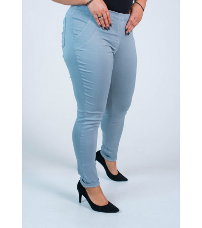 Garas stieptas bikses ar paaugstinātu vidukli BENGALINY 07 Dark pigeon