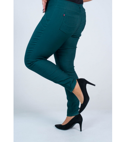 Long stretch pants with a raised waist BENGALINY 07 K22 Malachit