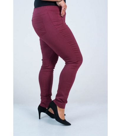Ilgos tamprios kelnės paaukštintu liemeniu BENGALINY 07 K16 Burgundy