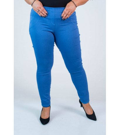 Long stretch pants with a raised waist BENGALINY 07 Blue